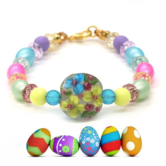 Bracelet with Spring and Easter Theme. - Picture 1 of 2